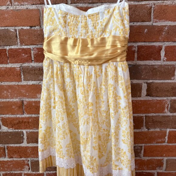 Charlotte Russe Y2K Floral Strapless Mini Dress w/ Satin + Eyelet Detail - S - Picture 5 of 6